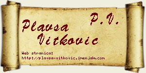 Plavša Vitković vizit kartica